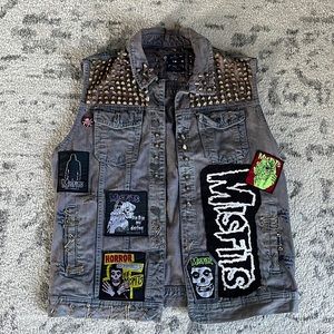Misfits Punk Patchwork Denim Vest